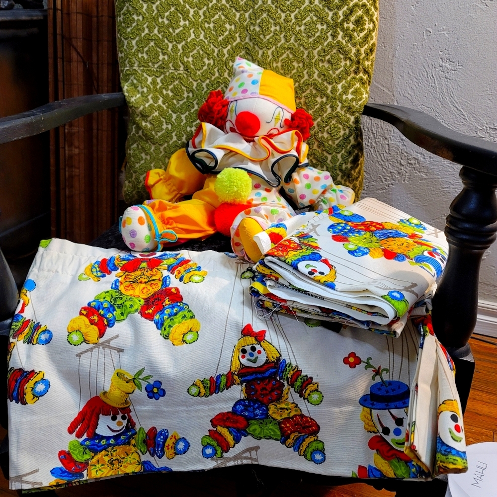 handmade clown w/clown fabric